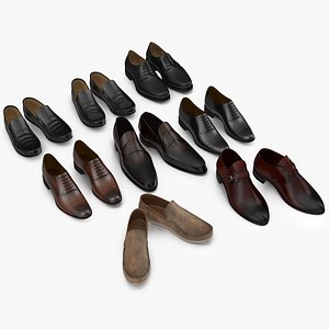 3d model man shoes 3 modeled