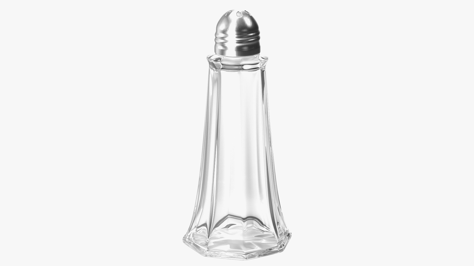 Tall Glass Body Salt and Pepper Shaker Empty 3D model preview