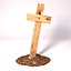 Wooden Cross In Dirt