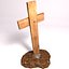 Wooden Cross In Dirt