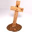 Wooden Cross In Dirt