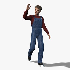 3D Farmer Man 3D Character Model