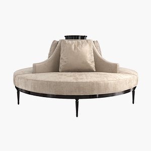 Custom Hand Made Center Round Settee Banquette Sofa