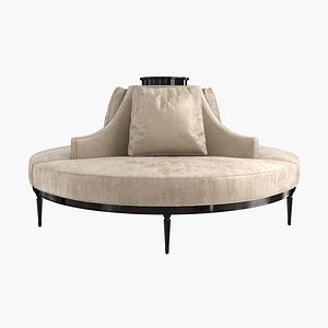 Custom Hand Made Center Round Settee Banquette Sofa
