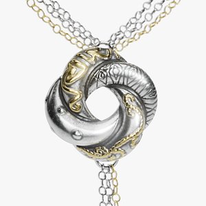 Algerian Love Knot Necklace Royale 3D model