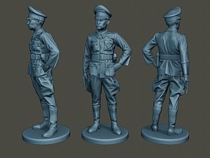 german officer ww2 stand 3D