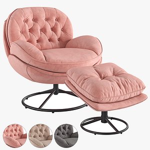 Guyyou Accent Chair with Ottoman model