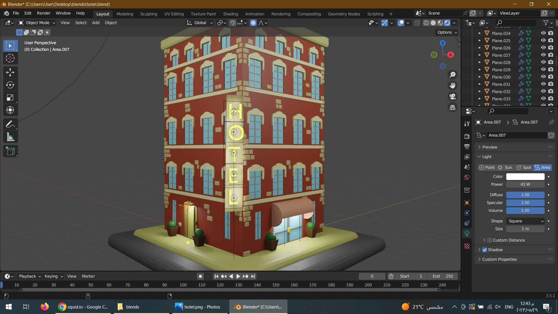 3D Blender Simple Hotel - TurboSquid 2076210