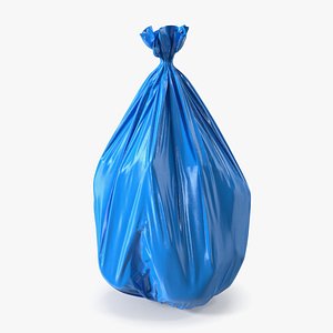 3D Blue Trash Bag Closed