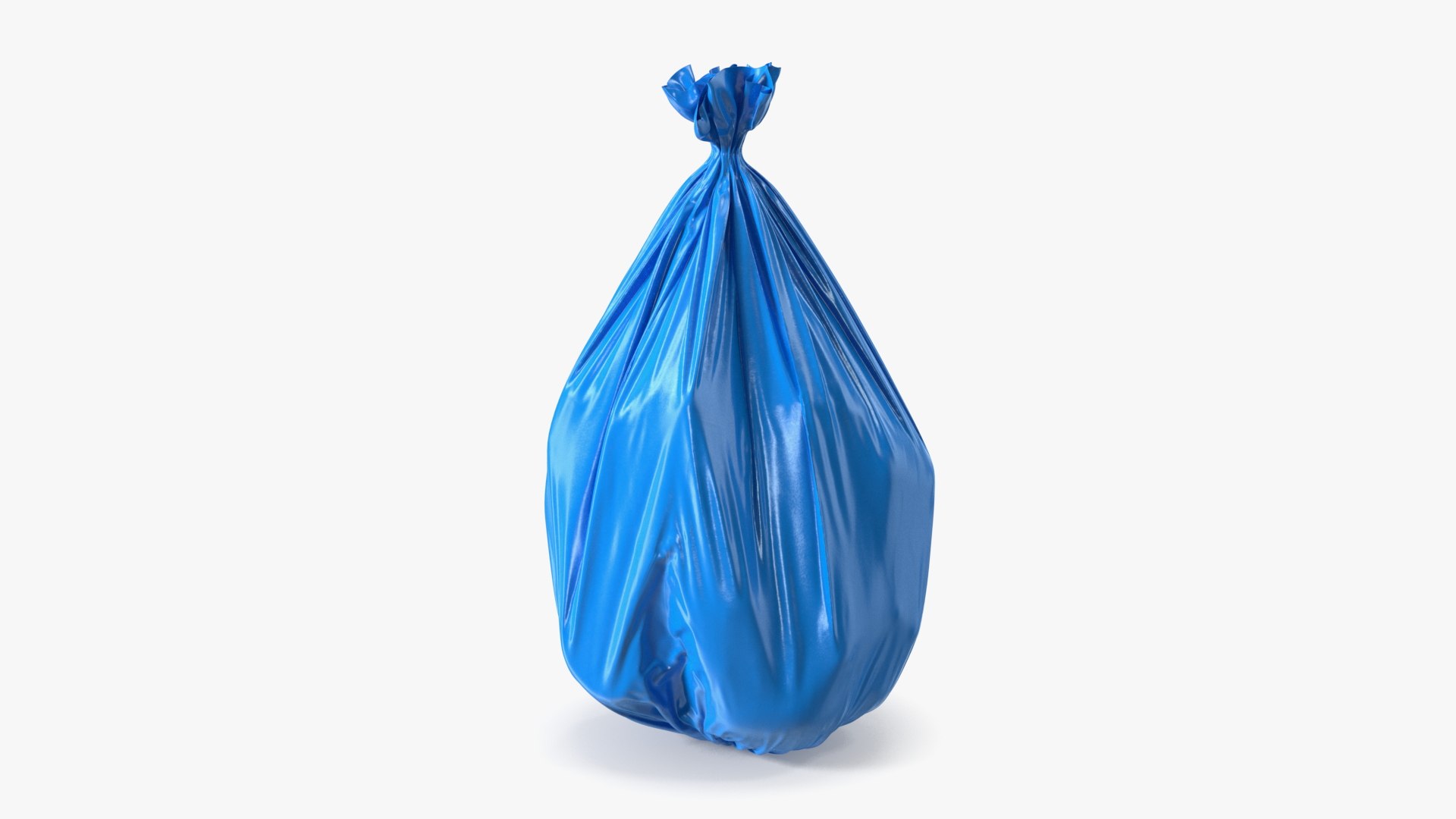 Blue Trash Bag Closed 3D model preview