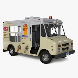 Vintage Ice Cream Truck Rigged model
