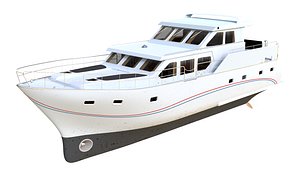 Pleasure yacht with interior design 3D model