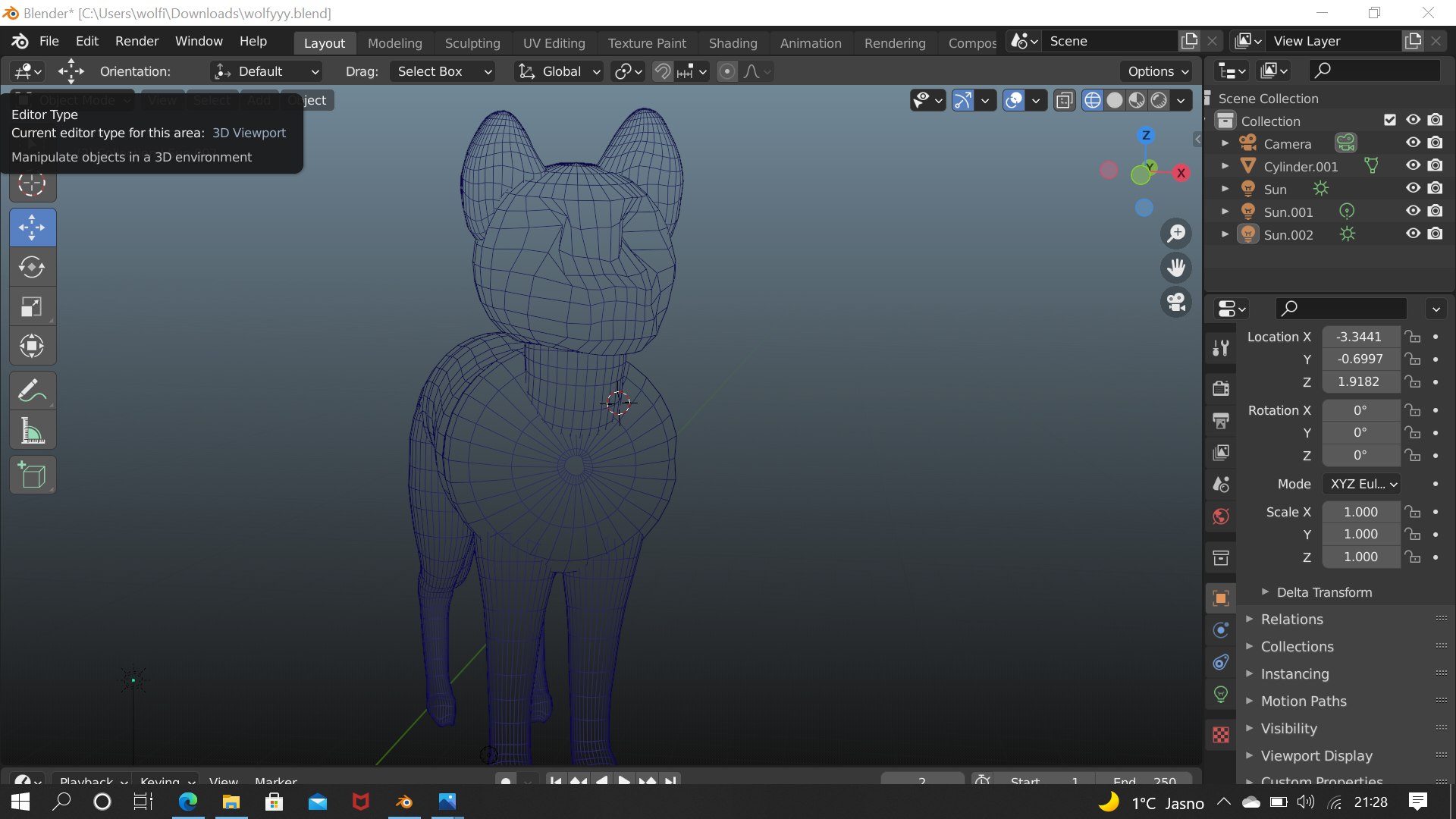 3D Model Wolf Base Mesh - TurboSquid 1811591