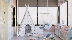 playroom interior scene corona 3D model