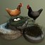 Huhn PBR Low-Poly-3D-Modell