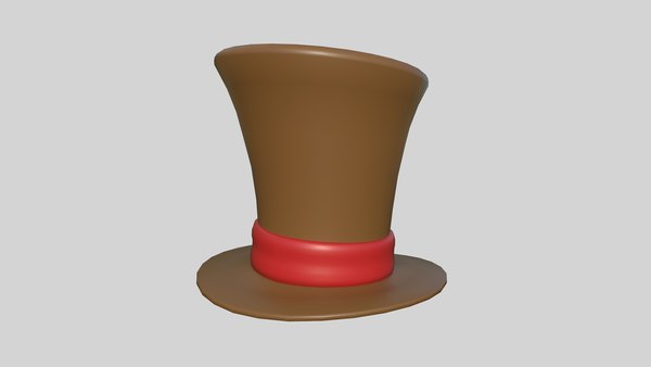3D Top Hat 12 Cartoon Brown - Character Fashion Design model