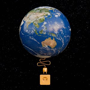 Earth Hour Unpluged Power Socket 3D model