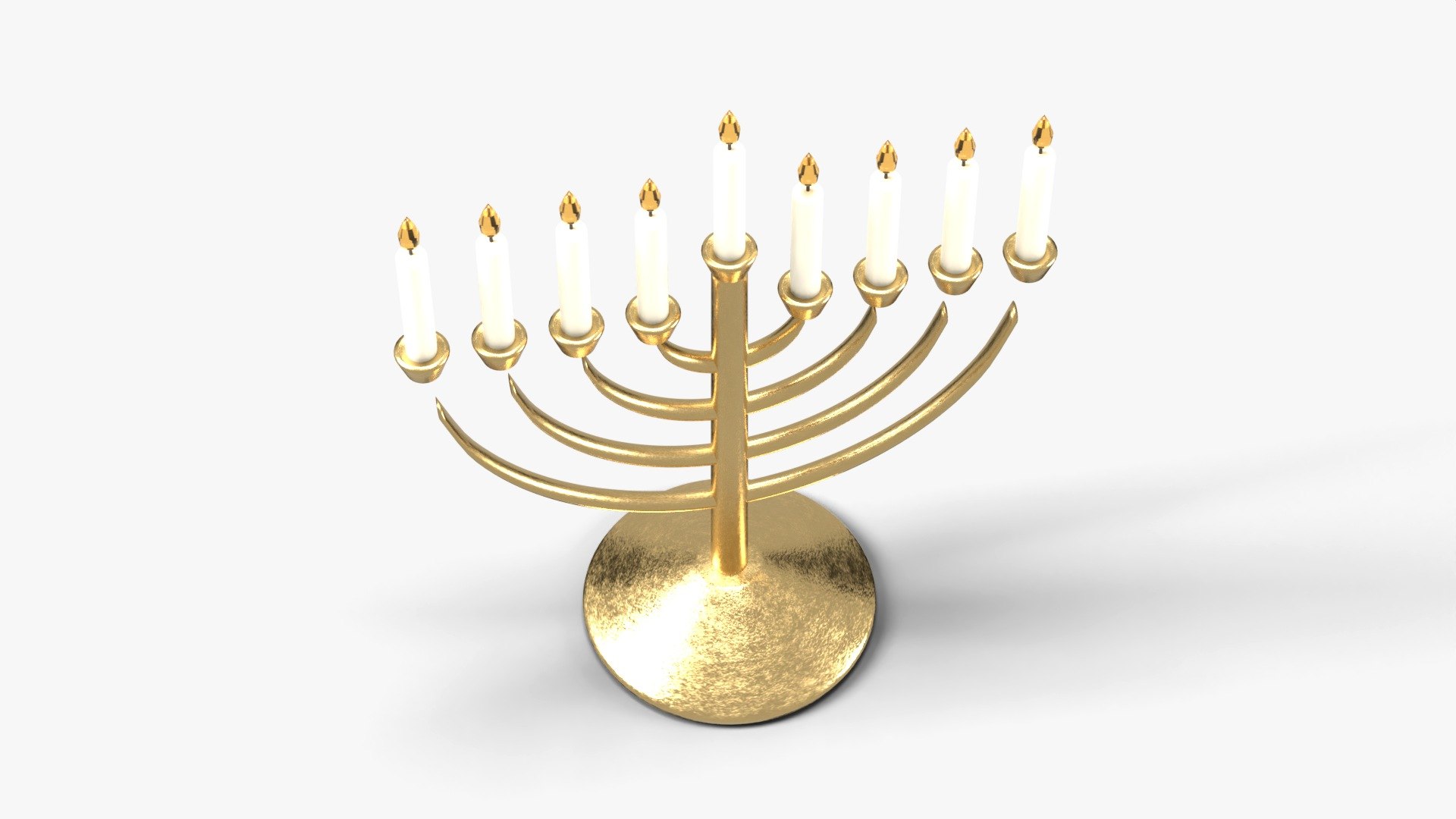 Brass Hanukkah Menorah with 9 Lit Candles - Holiday Prop 3D model https://p.turbosquid.com/ts-thumb/k4/w3JCuR/DR/shot3/jpg/1792623435/1920x1080/fit_q87/3b2a67840c4dbae51323866bfae78cfb78a963a4/shot3.jpg