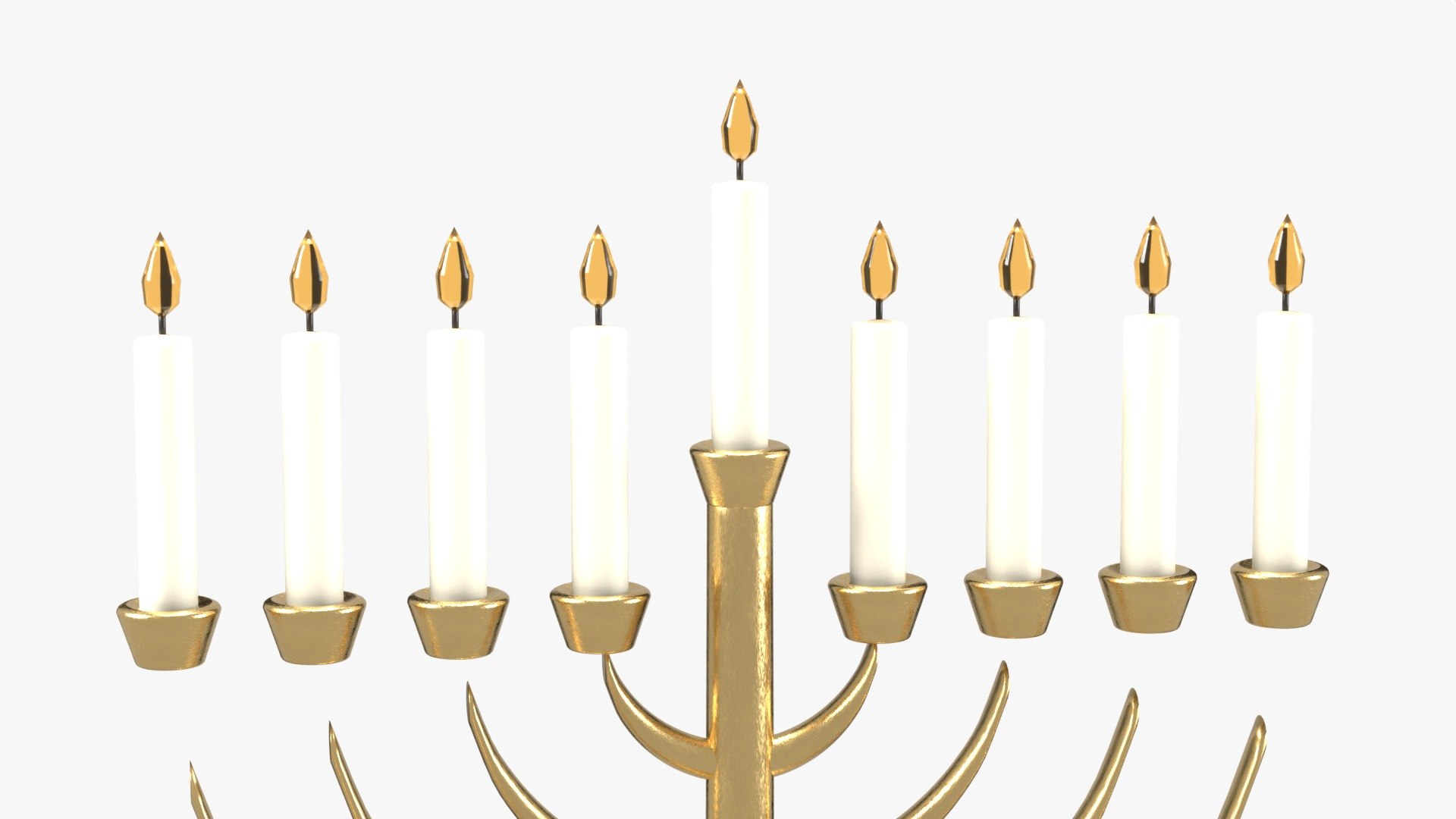 Brass Hanukkah Menorah with 9 Lit Candles - Holiday Prop 3D model https://p.turbosquid.com/ts-thumb/k4/w3JCuR/Mf/shot5/jpg/1792623436/1920x1080/fit_q87/71f4b66ecb297de9bbb96a466f362585ddb745d6/shot5.jpg
