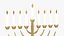 Brass Hanukkah Menorah with 9 Lit Candles - Holiday Prop