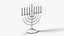 Brass Hanukkah Menorah with 9 Lit Candles - Holiday Prop