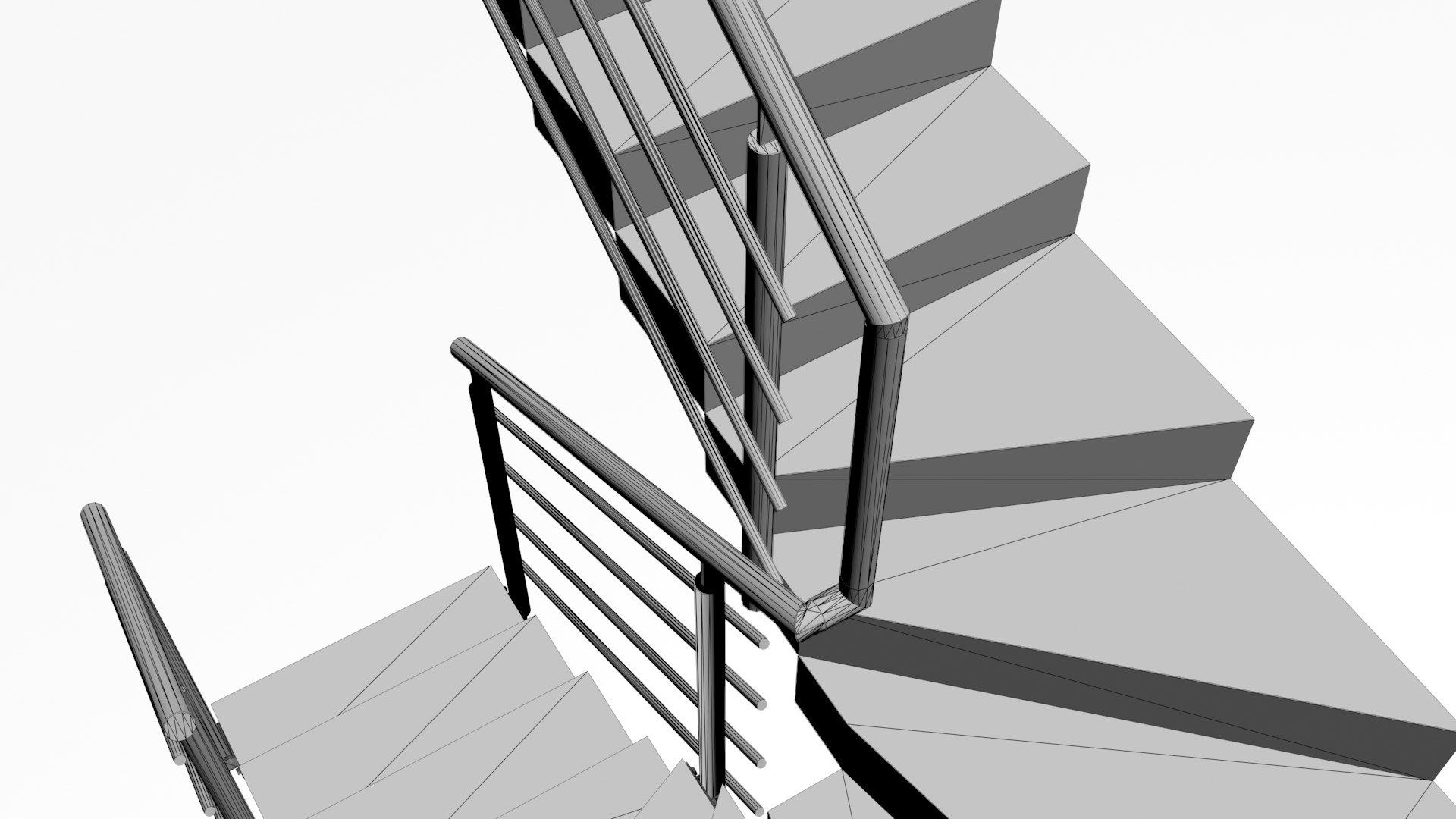 3D stair railing model - TurboSquid 1704802