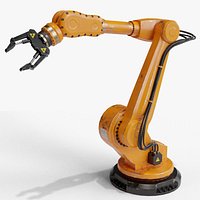 Industrial robot arm dirty lowpoly