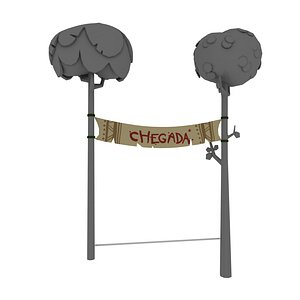 cartoon finish line 3D model