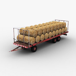 3D Bale Trailer Lowpoly