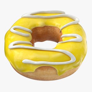 3D donut yellow -