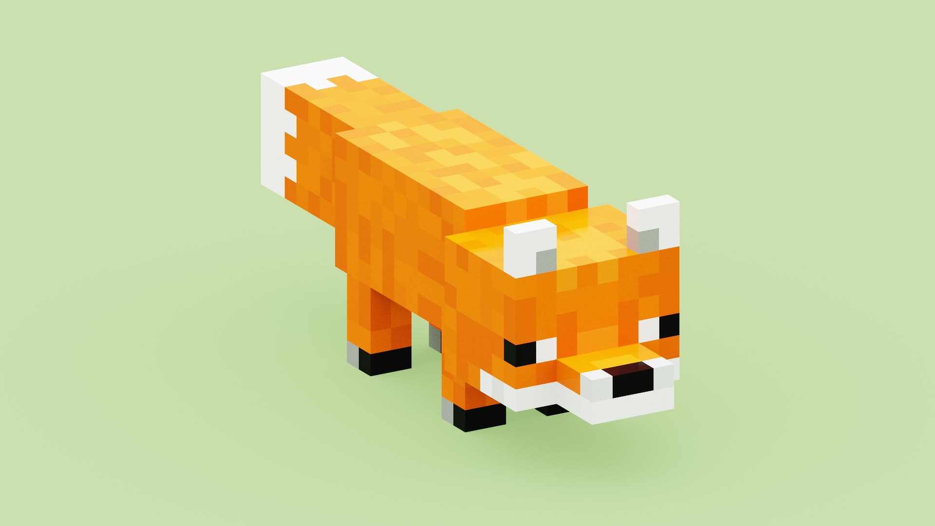 3D Minecraft Fox Model - TurboSquid 2076589