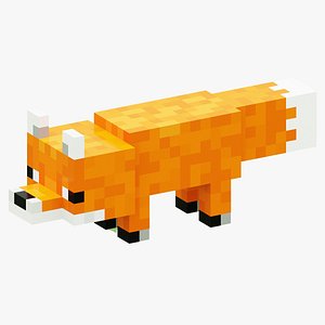 3D Minecraft Fox model