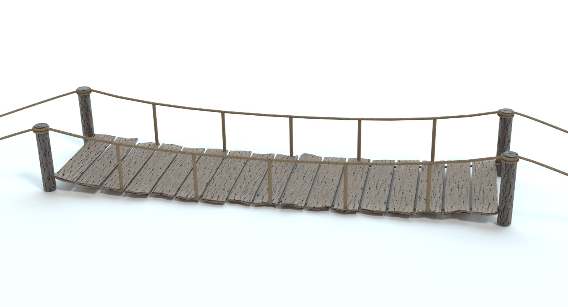 3d Model Stylized Rope Bridge