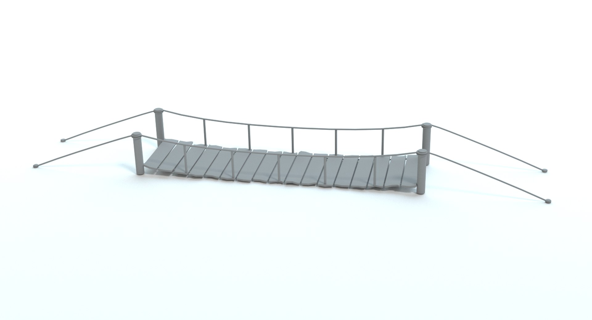 3d Model Stylized Rope Bridge