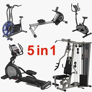 3d exercise equipment modeled bike
