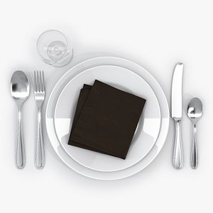 realistic table set 3d model