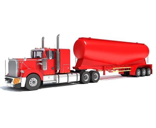 3D Truck with Tank Trailer model