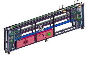 3D model Multi-Level Conveyor System with Vertical Lift 3D CAD Model