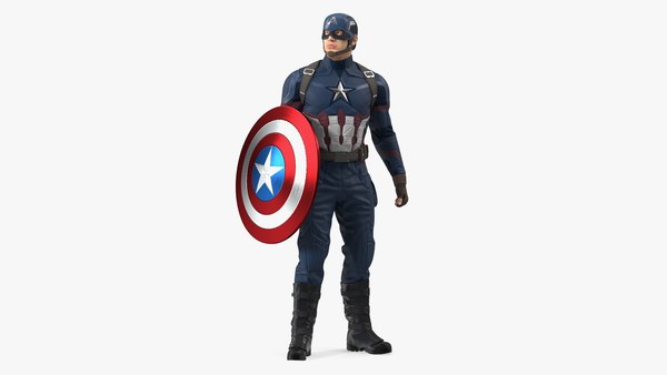 Modello 3D Capitan America in piedi TurboSquid 2042257