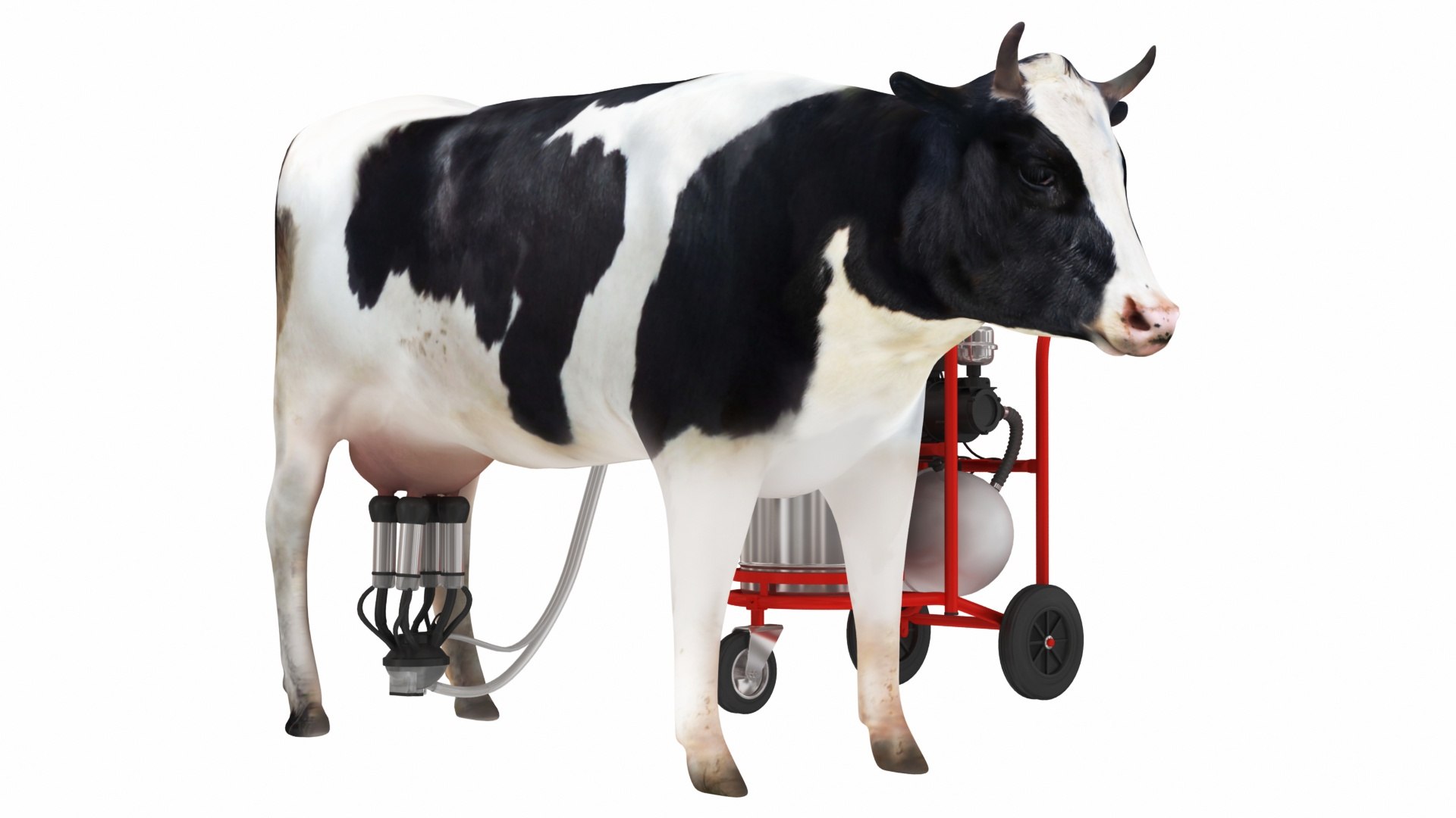 3D Portable Milking Machine 2 with Cow - TurboSquid 2111651