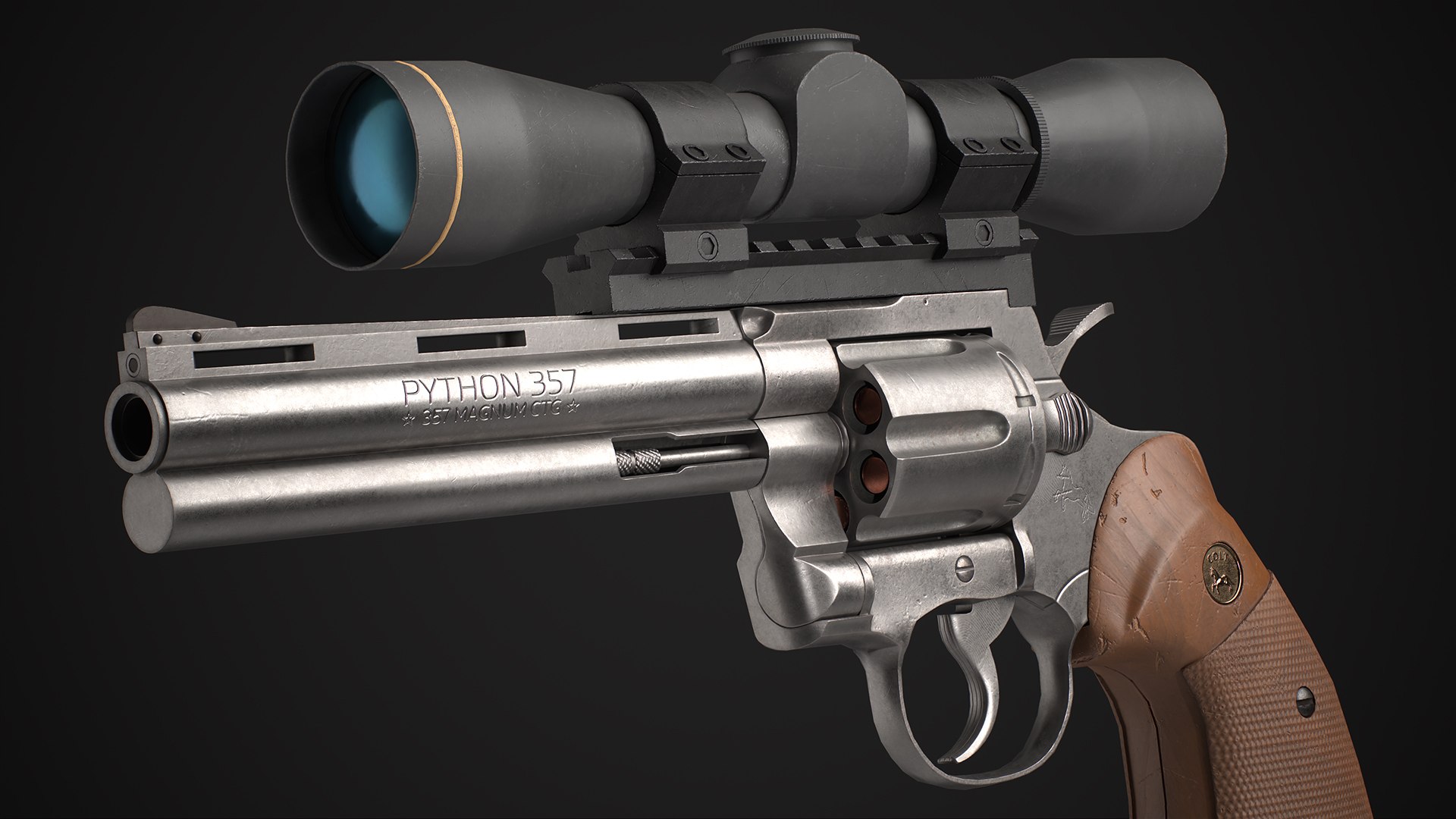 3D Python Revolver 6 -Telescopic Sight - TurboSquid 2240671