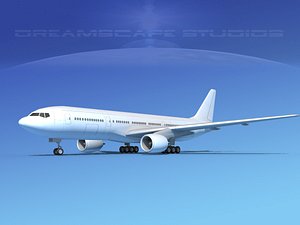 3d model boeing aircraft 777-200lr