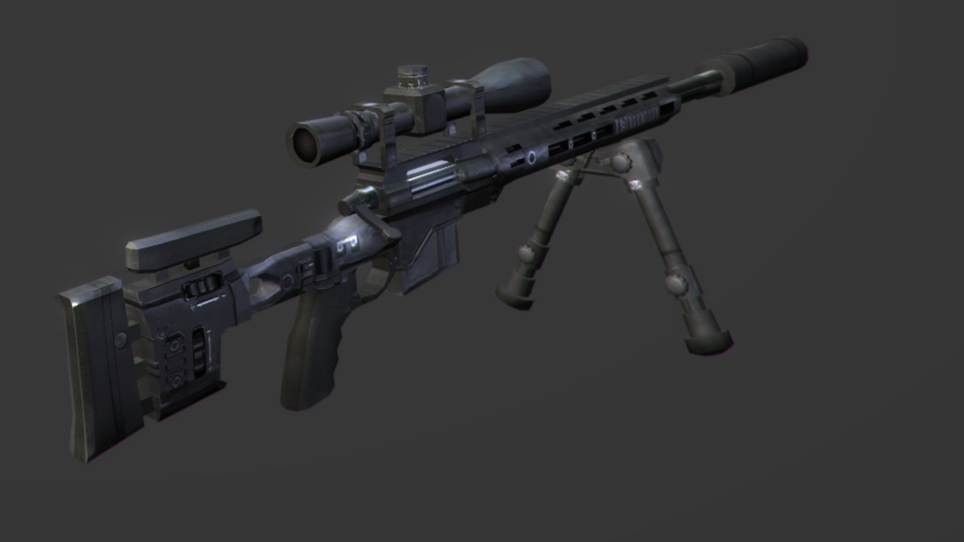 3d silenced sniper rifle model