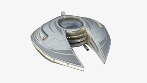 Alien Spaceship UFO D09 Full White - Sci Fi Spacecraft Design 3D model