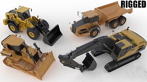 Heavy Mining Vehicles 4 in 1 Rigged