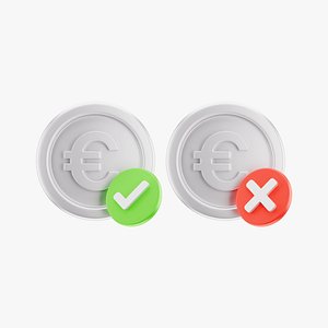 Coin Euro Success Cancel Icon Mini Pack