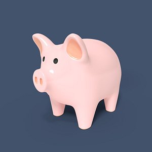 3D model cartoon pig