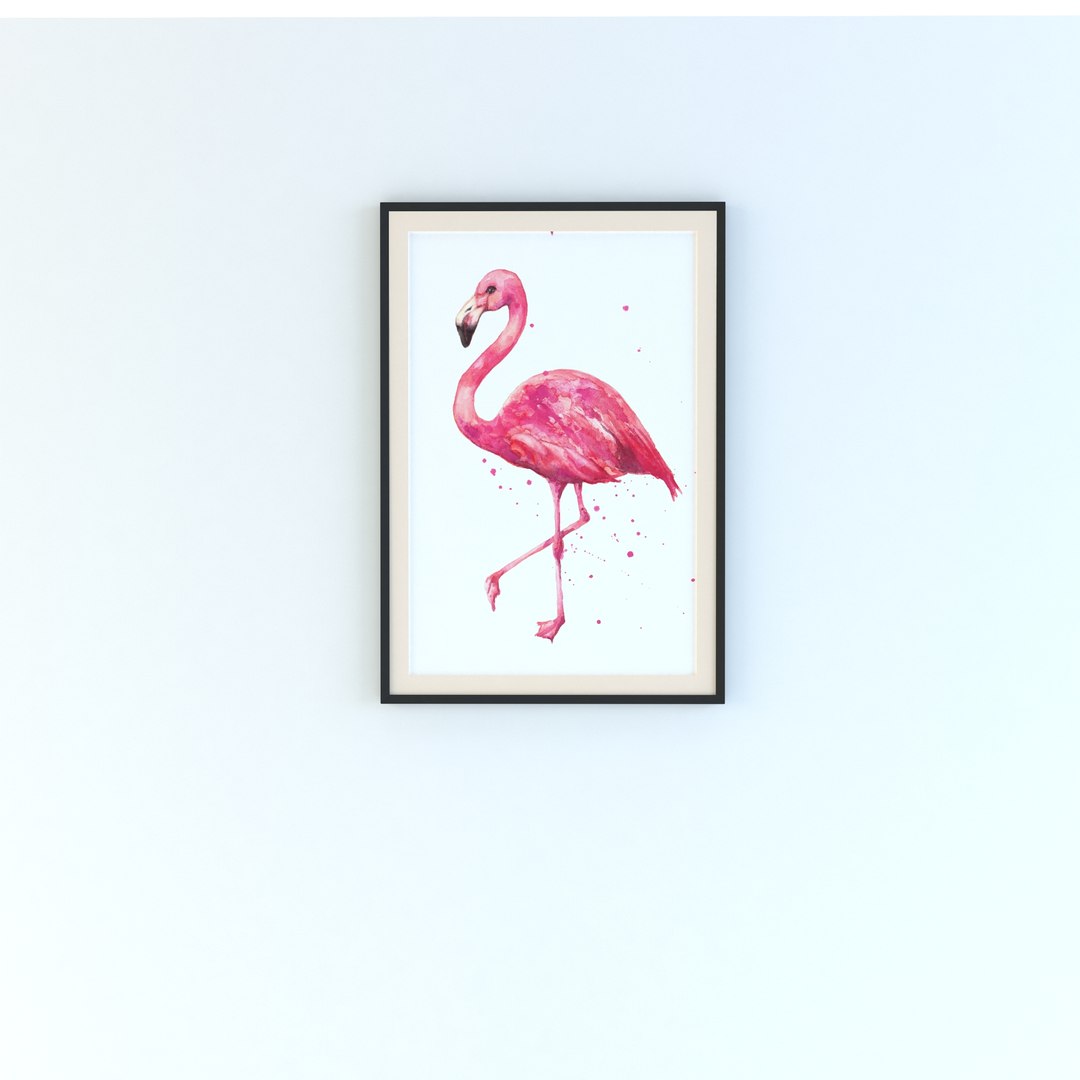 Picture Flamingo Frame Model - TurboSquid 1442575