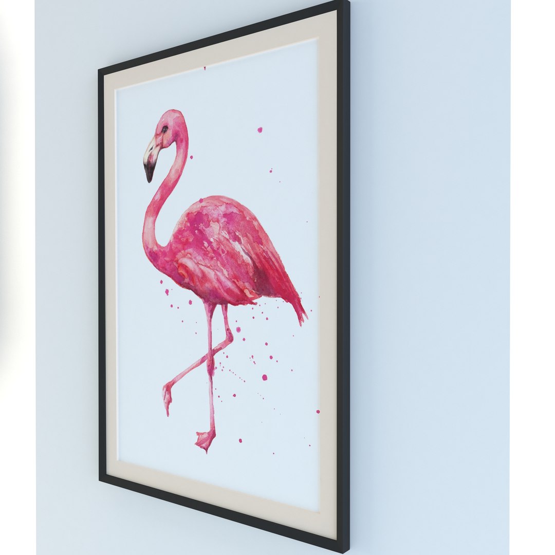 Picture Flamingo Frame Model - TurboSquid 1442575