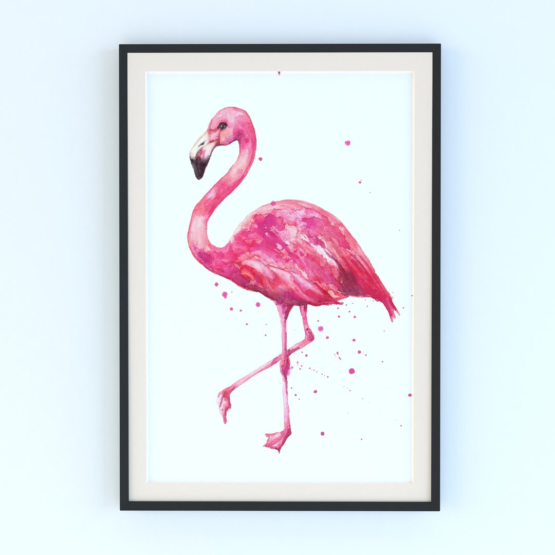 Picture Flamingo Frame Model - TurboSquid 1442575